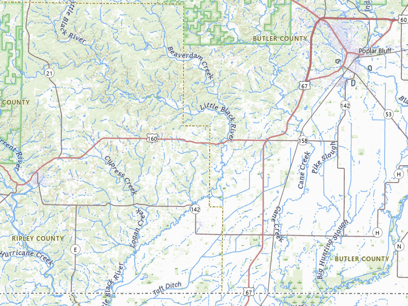 NEXRAD radar-signature map of the hail storm over Naylor, MO on Apr 28, 2026