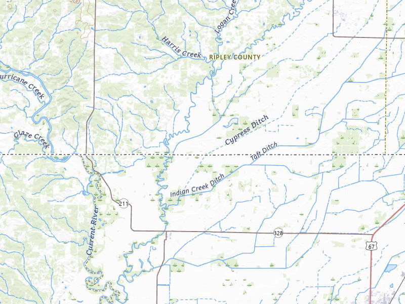 Radar-estimated hail-size map of the storm over Naylor, MO on Jun 11, 2026