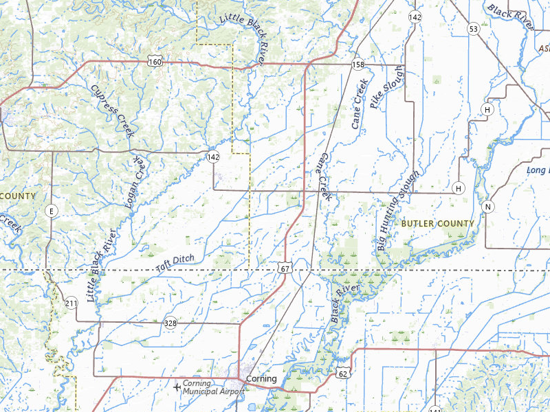 NEXRAD radar-signature map of the hail storm over Neelyville, MO on Apr 28, 2026