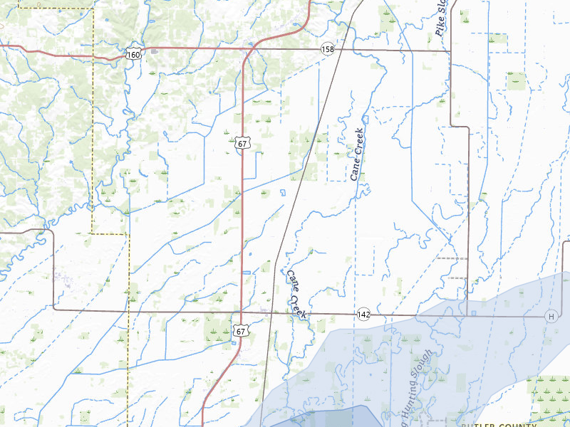 NEXRAD radar-signature map of the hail storm over Neelyville, MO on Jun 9, 2026