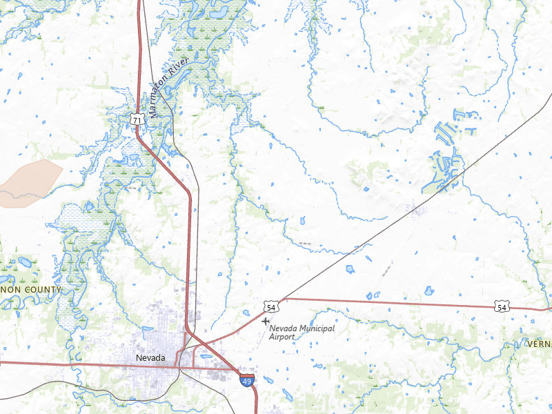 Radar-estimated hail-size map of the storm over Nevada, MO on May 31, 2026