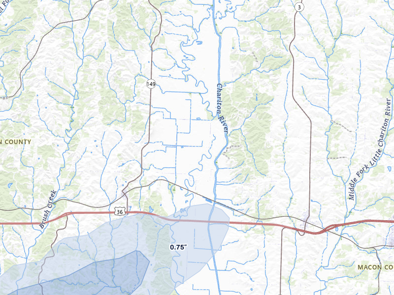 NEXRAD radar-signature map of the hail storm over New Cambria, MO on May 31, 2026
