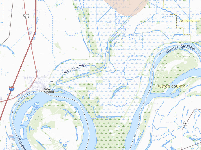 Radar-estimated hail-size map of the storm over New Madrid, MO on Apr 16, 2026