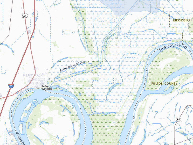 NEXRAD radar-signature map of the hail over New Madrid, MO