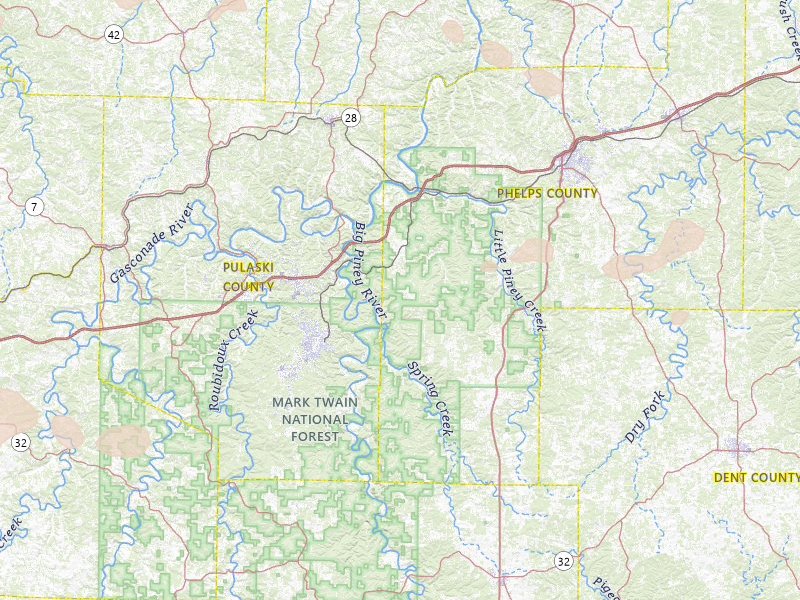 Radar-estimated hail-size map of the storm over Newburg, MO on Jul 10, 2026