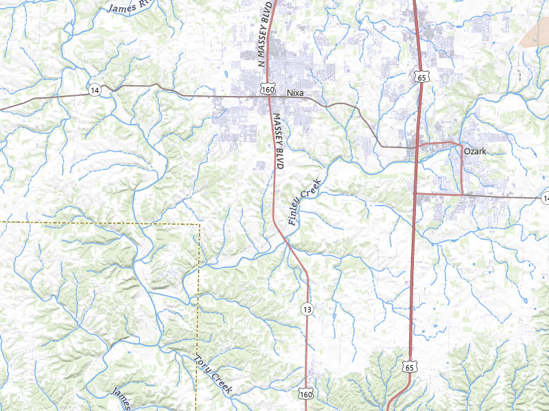 Radar-estimated hail-size map of the storm over Nixa, MO on Mar 4, 2026