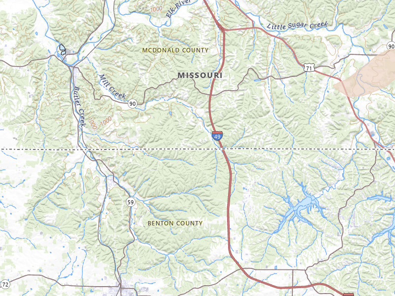 Radar-estimated hail-size map of the storm over Noel, MO on Apr 28, 2026