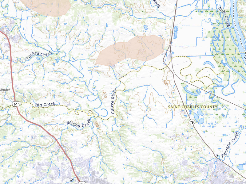 Radar-estimated hail-size map of the storm over O Fallon, MO on May 16, 2026