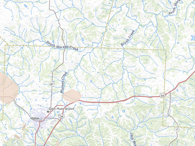 Radar-estimated hail-size map of the storm over Olean, MO