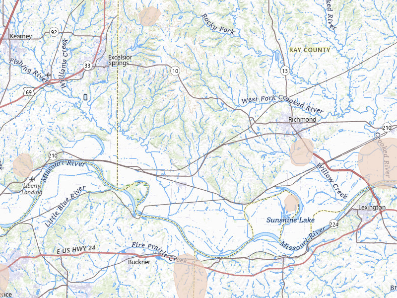 Radar-estimated hail-size map of the storm over Orrick, MO on Apr 17, 2026