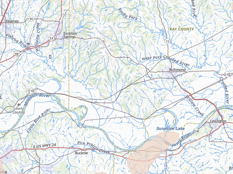 Radar-estimated hail-size map of the storm over Orrick, MO on May 31, 2026