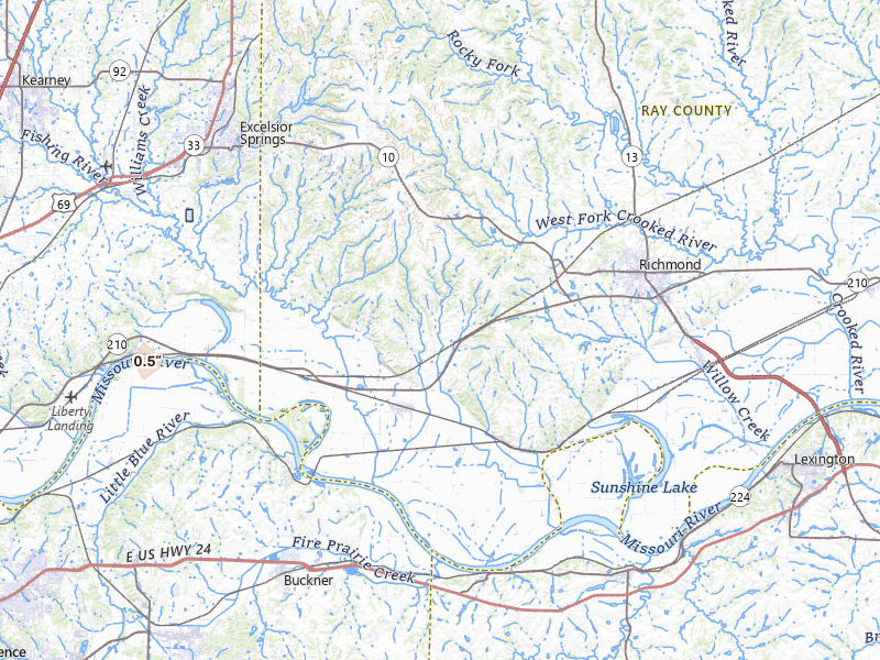 Radar-estimated hail-size map of the storm over Orrick, MO on Jun 4, 2026