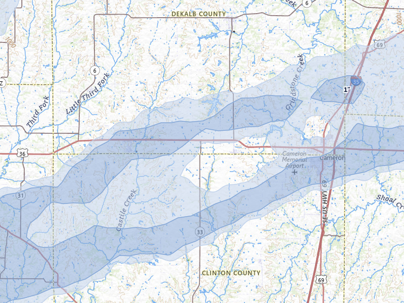 NEXRAD radar-signature map of the hail storm over Osborn, MO on Apr 17, 2026