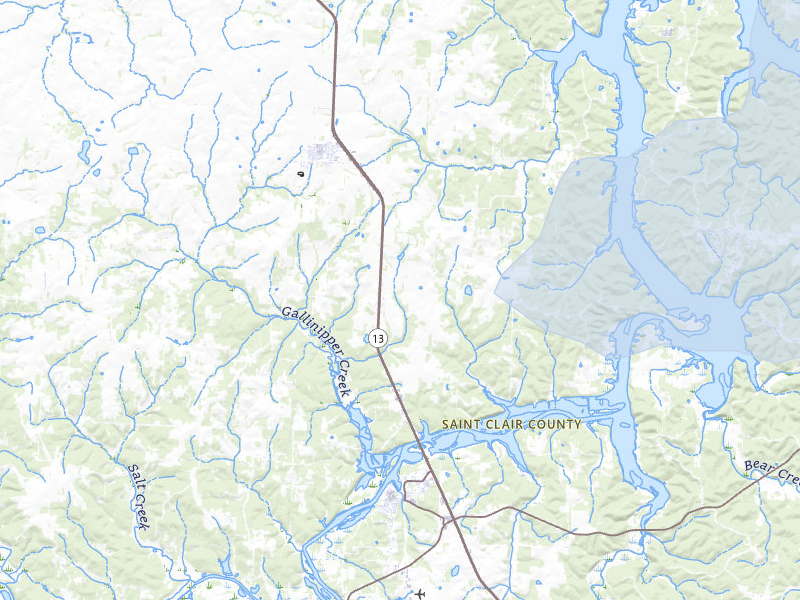 NEXRAD radar-signature map of the hail over Osceola, MO