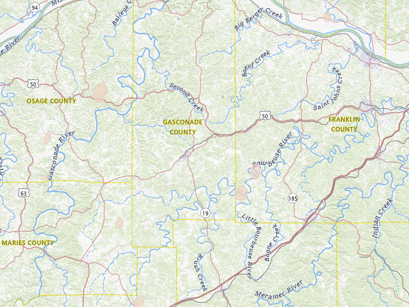 Radar-estimated hail-size map of the storm over Owensville, MO on Jul 5, 2026