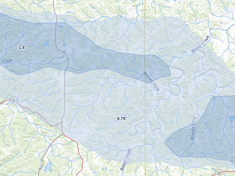 NEXRAD radar-signature map of the hail storm over Owensville, MO on Jul 31, 2026