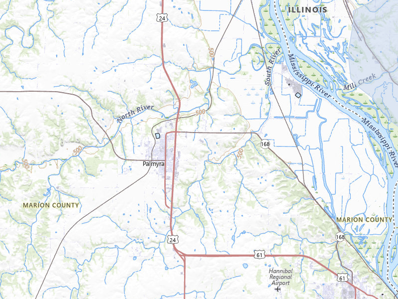 NEXRAD radar-signature map of the hail storm over Palmyra, MO on May 3, 2026
