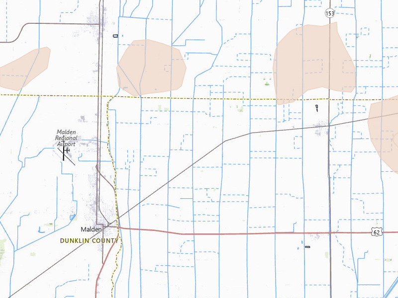 Radar-estimated hail-size map of the storm over Parma, MO on Apr 27, 2026