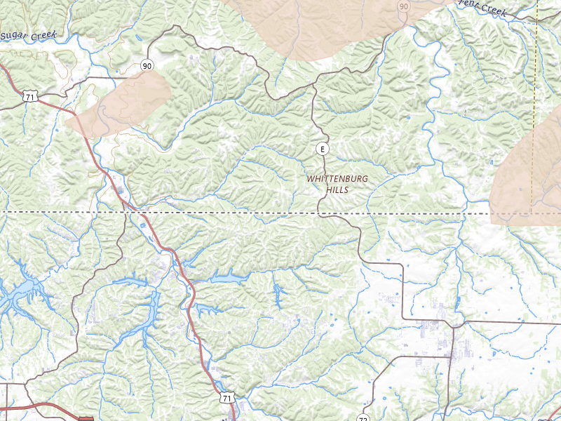 Radar-estimated hail-size map of the storm over Pineville, MO on Apr 28, 2026