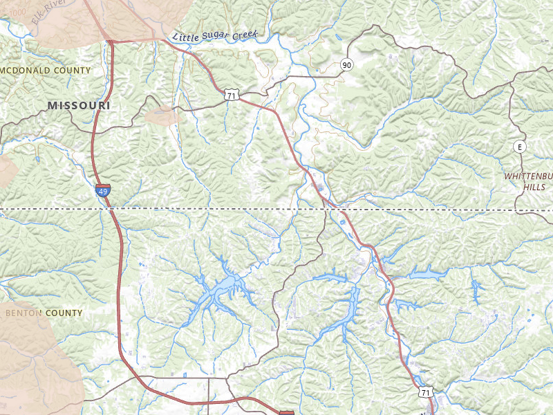 Radar-estimated hail-size map of the storm over Pineville, MO on Jun 21, 2026