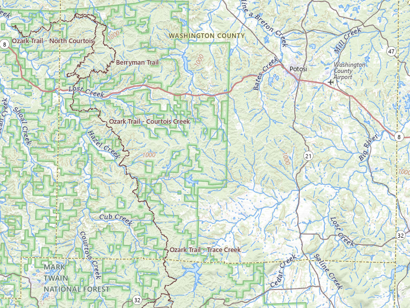 NEXRAD radar-signature map of the hail storm over Potosi, MO on Jul 31, 2026
