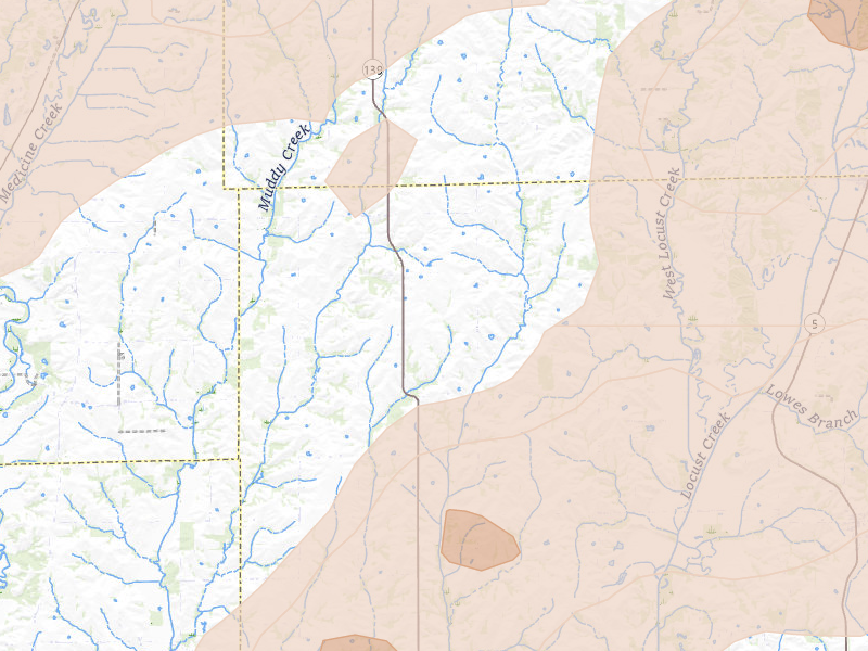 Radar-estimated hail-size map of the storm over Purdin, MO on Apr 17, 2026