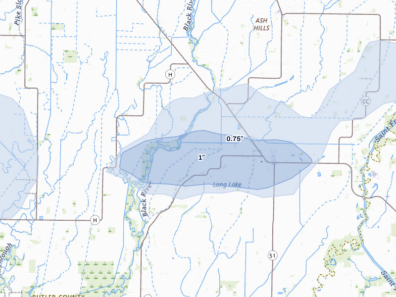 NEXRAD radar-signature map of the hail storm over Qulin, MO on Mar 15, 2026