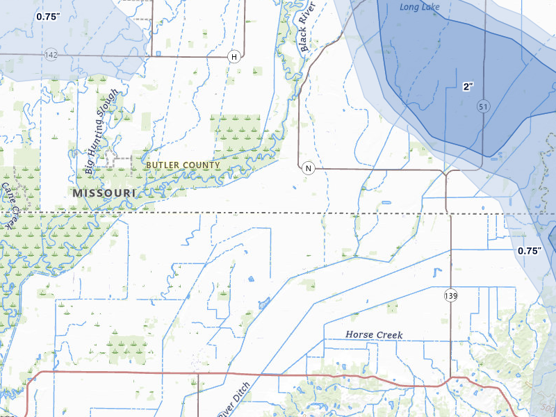 NEXRAD radar-signature map of the hail storm over Qulin, MO on Jul 9, 2026