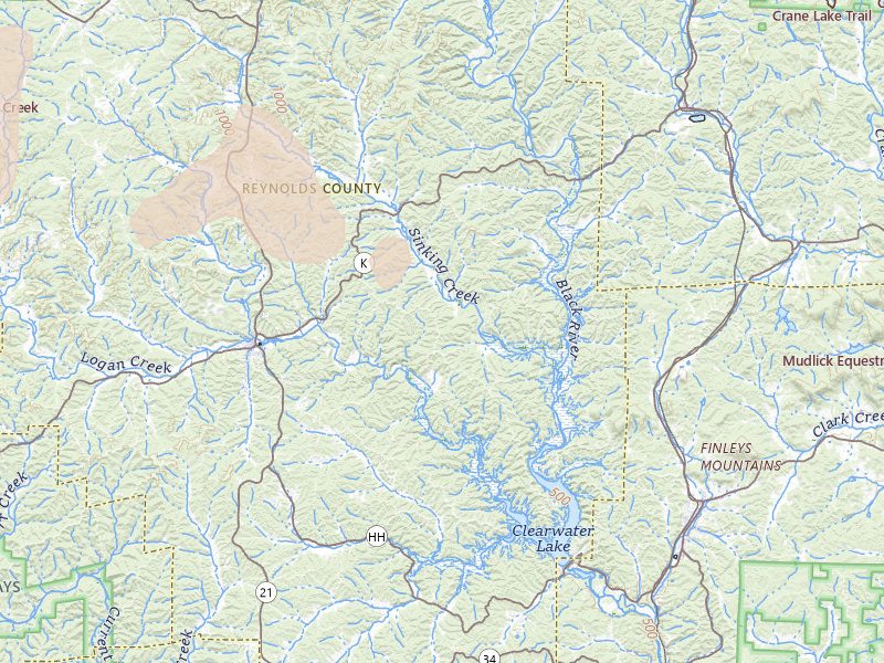 Radar-estimated hail-size map of the storm over Redford, MO on Jul 31, 2026