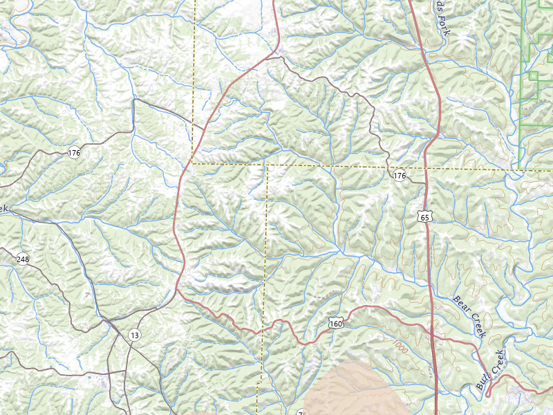Radar-estimated hail-size map of the storm over Reeds Spring, MO on Apr 27, 2026