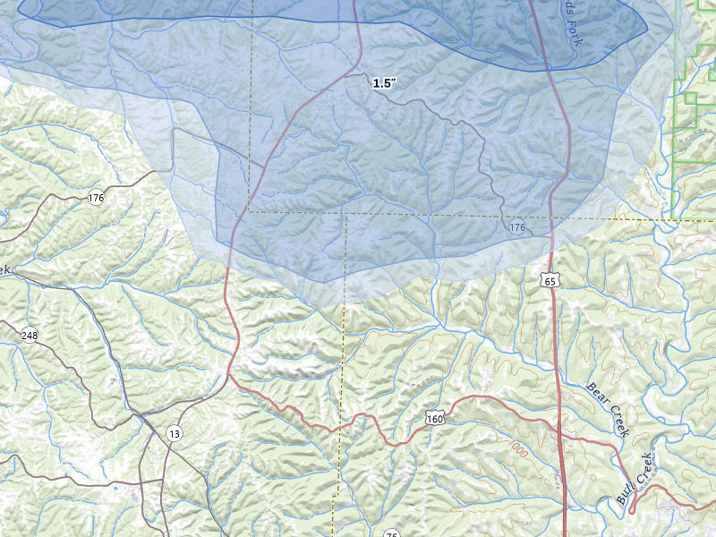 NEXRAD radar-signature map of the hail storm over Reeds Spring, MO on May 30, 2026