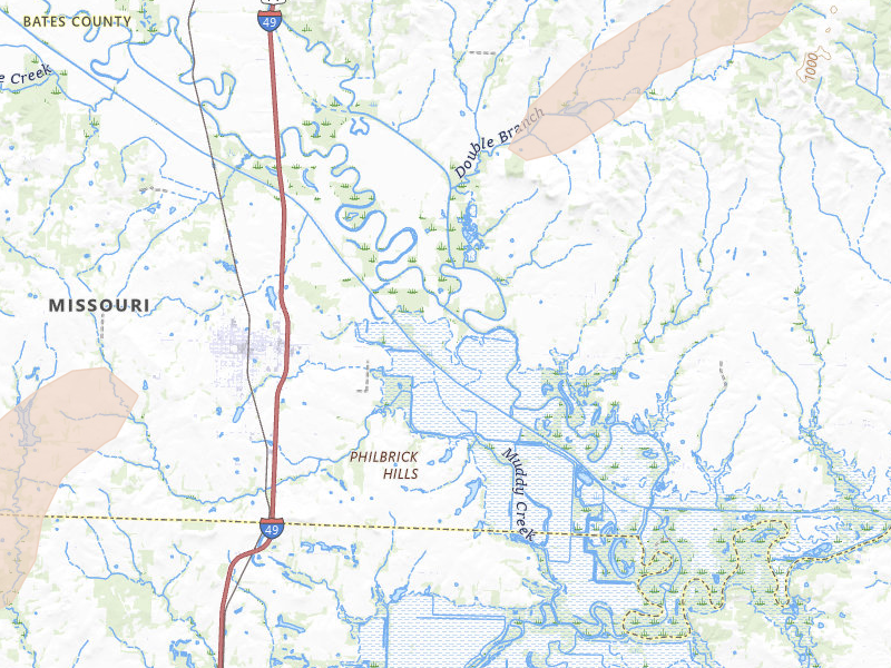 Radar-estimated hail-size map of the storm over Rich Hill, MO