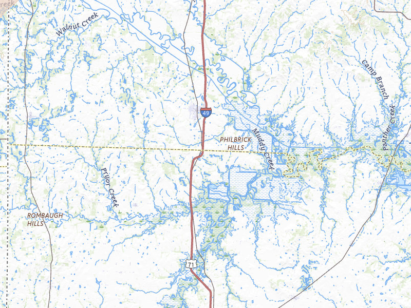 Radar-estimated hail-size map of the storm over Rich Hill, MO on Apr 27, 2026
