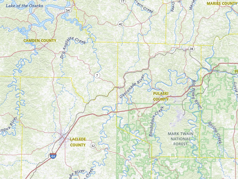 Radar-estimated hail-size map of the storm over Richland, MO on Mar 15, 2026