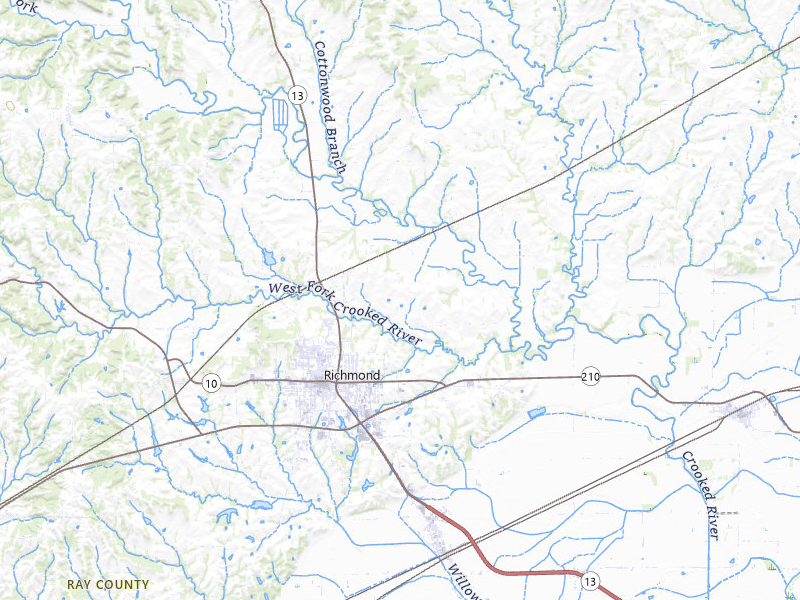 Radar-estimated hail-size map of the storm over Richmond, MO