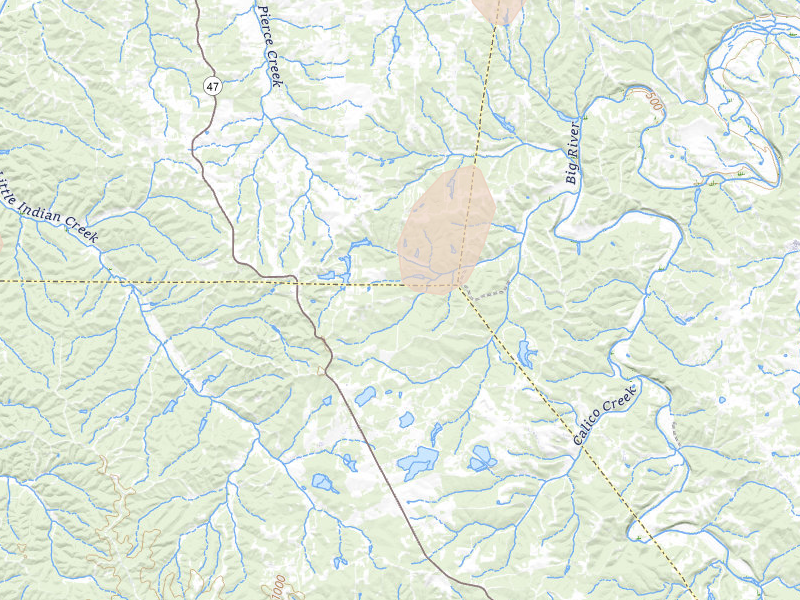Radar-estimated hail-size map of the storm over Richwoods, MO on Jul 4, 2026