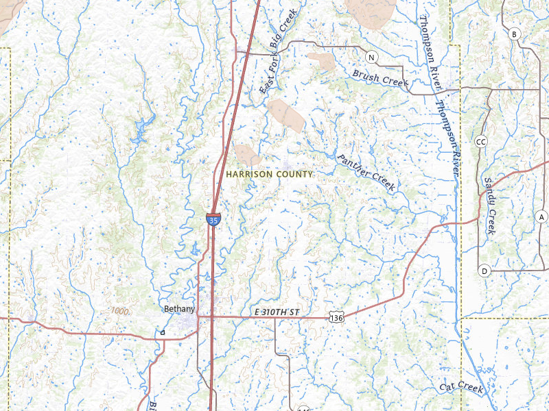 Radar-estimated hail-size map of the storm over Ridgeway, MO on Mar 5, 2026