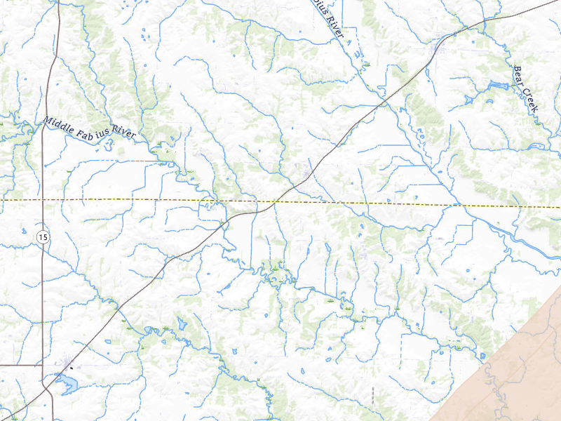 Radar-estimated hail-size map of the storm over Rutledge, MO on Apr 17, 2026