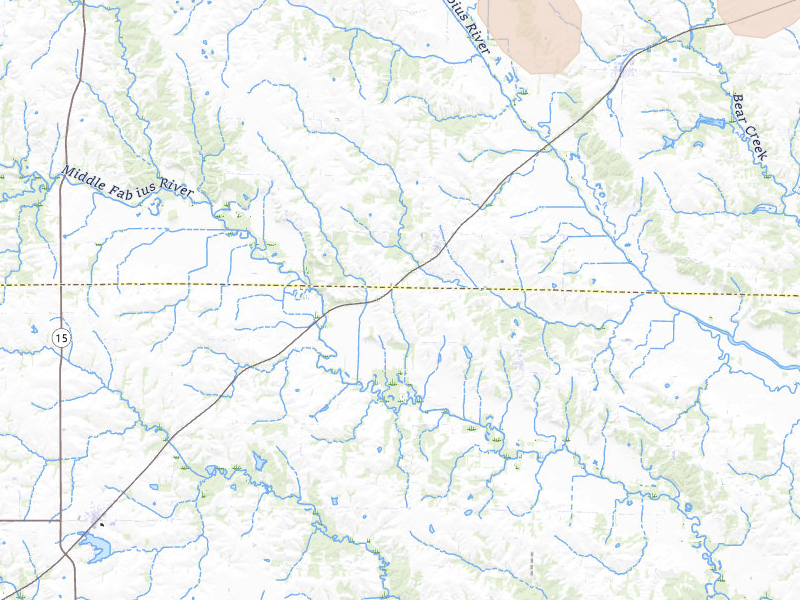 Radar-estimated hail-size map of the storm over Rutledge, MO on May 16, 2026