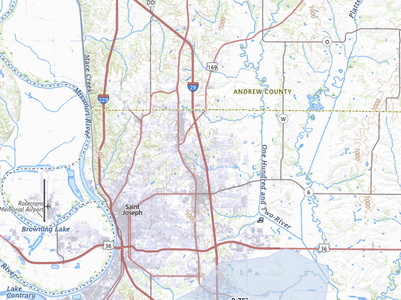 NEXRAD radar-signature map of the hail over Saint Joseph, MO