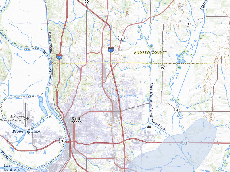 NEXRAD radar-signature map of the hail over Saint Joseph, MO