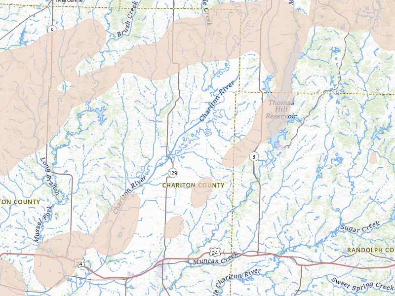 Radar-estimated hail-size map of the storm over Salisbury, MO on Mar 10, 2026