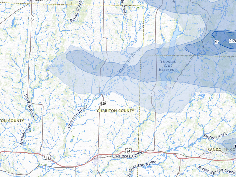 NEXRAD radar-signature map of the hail storm over Salisbury, MO on May 4, 2026