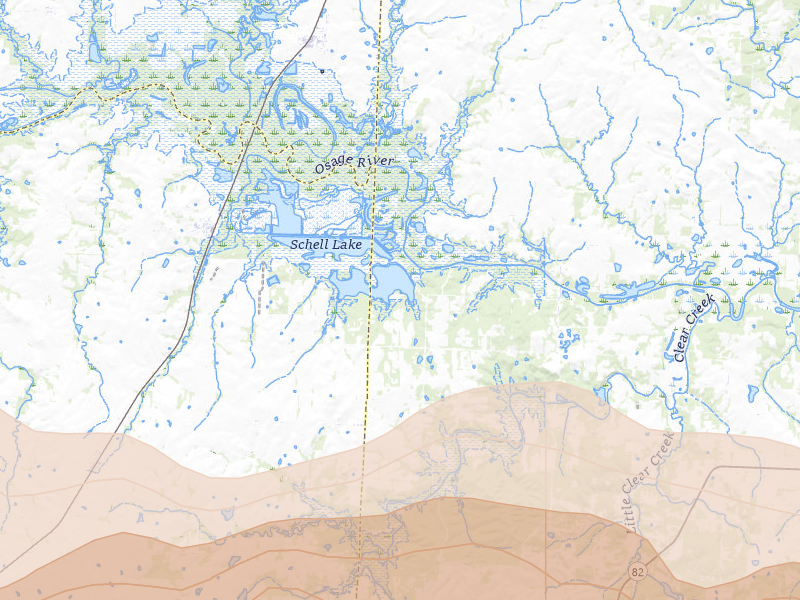 Radar-estimated hail-size map of the storm over Schell City, MO on Apr 26, 2026