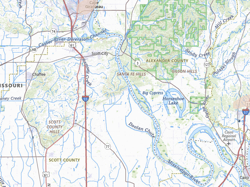 Radar-estimated hail-size map of the storm over Scott City, MO on Jul 8, 2026