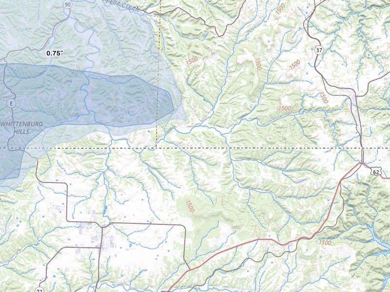 NEXRAD radar-signature map of the hail storm over Seligman, MO on Mar 6, 2026