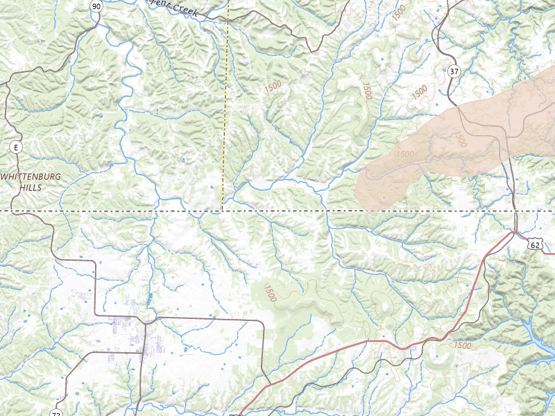 Radar-estimated hail-size map of the storm over Seligman, MO on Jun 13, 2026