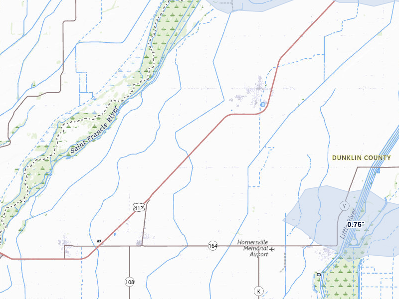 NEXRAD radar-signature map of the hail storm over Senath, MO on Jul 9, 2026