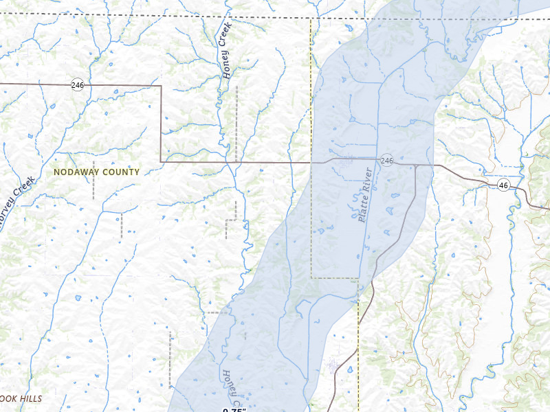NEXRAD radar-signature map of the hail storm over Sheridan, MO on May 17, 2026
