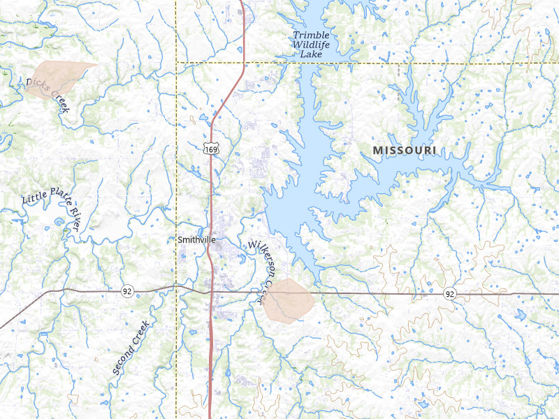Radar-estimated hail-size map of the storm over Smithville, MO